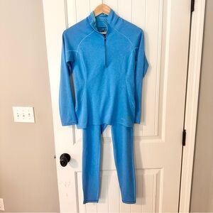 Patagonia Women's Sky Blue Base Layer Top & Leggings Set